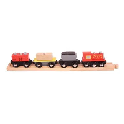 Bigjigs Rail Dřevěný nákladní vlak + koleje