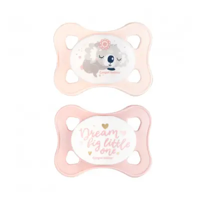 Canpol babies Set symetrických silikonových MINI dudlíků 0-2m SLEEPY KOALA růžový