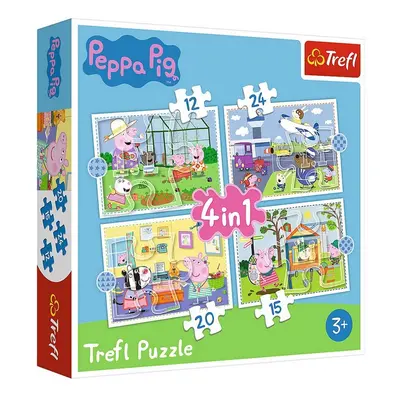 MR Dětské puzzle 4 v 1 - Prasátko Peppa - Peppa pig