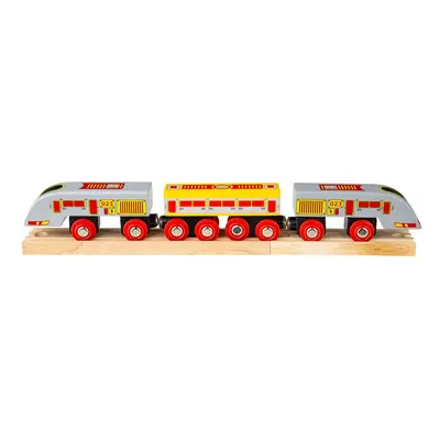 Bigjigs Rail Dřevěný rychlík Eurostar + 3 koleje