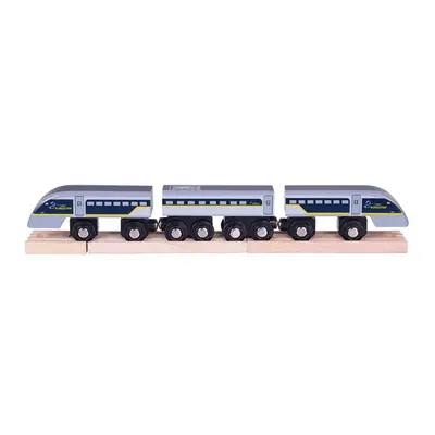 Bigjigs Rail Dřevěný rychlík Eurostar E320 + 3 koleje