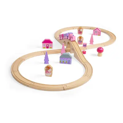 Bigjigs Rail Dřevěná vláčkodráha osmička pro princezny, 35 dílů