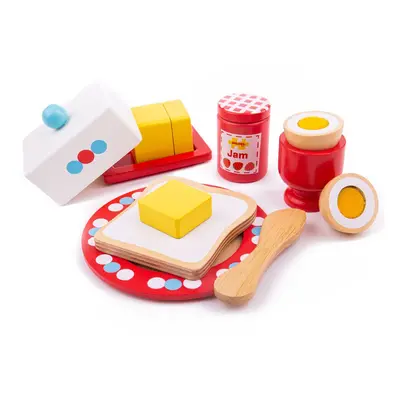 Bigjigs Toys Dřevěné hrací jídlo - Set snídaně