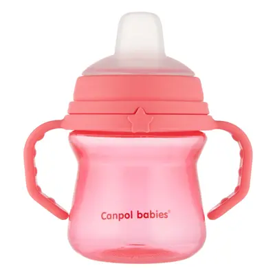 Canpol babies Hrneček se silikonovým pítkem FirstCup 150ml růžový