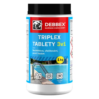 Debbex Bazénová chemie Cranit Triplex tablety 3v1 - dezinfekce, proti řasám a vločkování 1kg