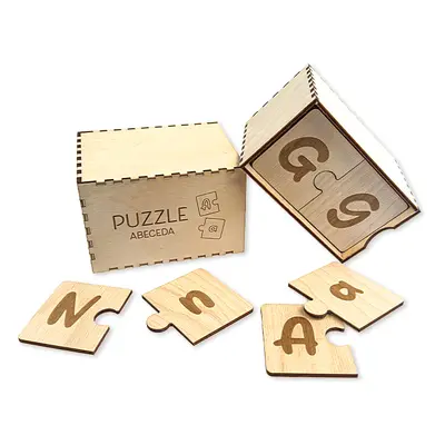 FK Dřevěné puzzle - ABECEDA, Přírodní