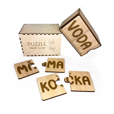 FK Dřevěné puzzle - PRVNÍ SLOVA, Přírodní