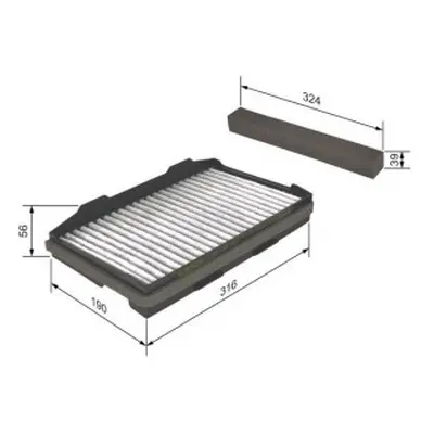 Kabinový filtr Saab 9-5 kombi (YS3E) Bosch - 2.0t, 2.0tBioPower, 2.0tBiopower, 2.3t, 2.3