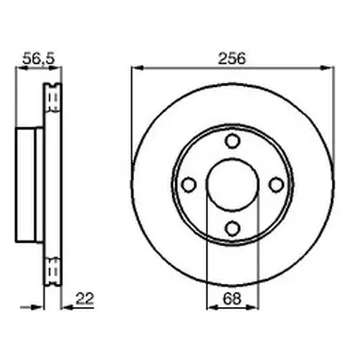 Brzdové kotouče 256 mm Audi CABRIOLET B3 (8G7) - BOSCH