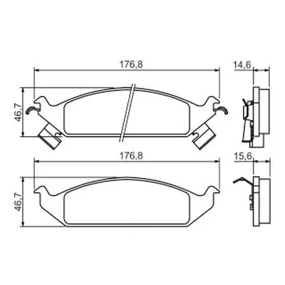 Brzdové destičky 176,8mm Chrysler SEBRING kupé (FJ) - Bosch