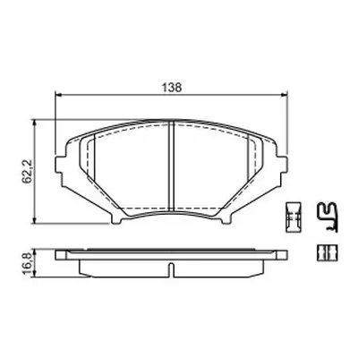 Brzdové destičky 138mm Mazda RX-8 (SE, FE) - Bosch