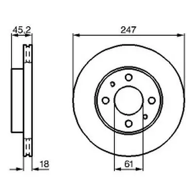 Brzdové kotouče 247 mm Nissan ALMERA I Hatchback (N15) - BOSCH