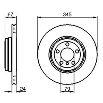 Brzdové kotouče 345 mm Bmw 7 (E65, E66, E67) - BOSCH