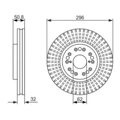 Brzdové kotouče 296 mm Lexus GS (_S16_) - BOSCH