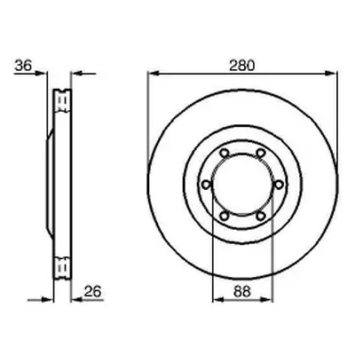 Brzdové kotouče 280 mm Opel MONTEREY B (M98) - BOSCH