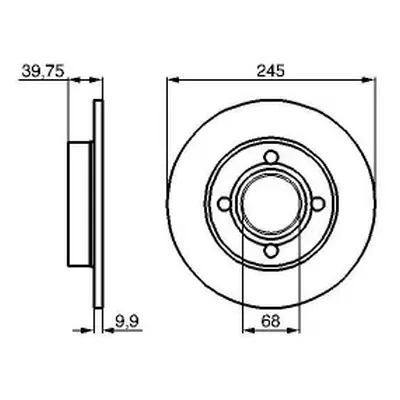 Brzdové kotouče 244 mm Audi 90 B3 (893, 894, 8A2) - BOSCH