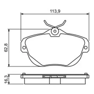 Brzdové destičky 113,9mm Citroen C6 (TD_) - Bosch