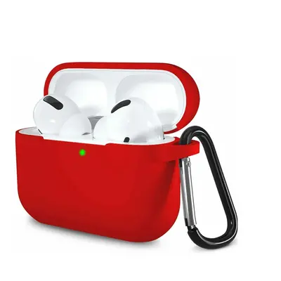 Silikonové pouzdro pro Airpods 3 s karabinou - Červená