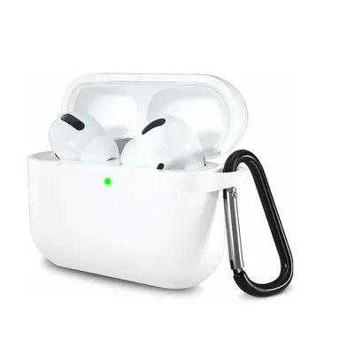 Silikonové pouzdro pro Airpods 3 s karabinou - Bílá