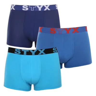 3PACK pánské boxerky Styx sportovní guma modré (3G96789)