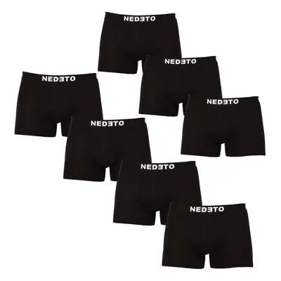 7PACK pánské boxerky Nedeto černé (7NDTB001-brand)