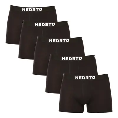 5PACK pánské boxerky Nedeto černé (5NDTB001-brand)