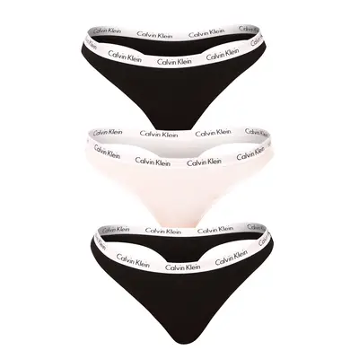 3PACK dámská tanga Calvin Klein vícebarevná (QD3587E-WZB)