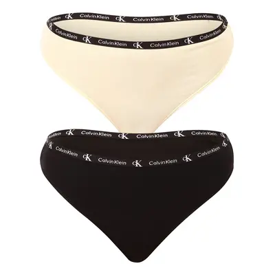 2PACK dámská tanga Calvin Klein vícebarevná (QD3990E-BP5)