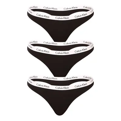 3PACK dámská tanga Calvin Klein černá (QD3587E-001)