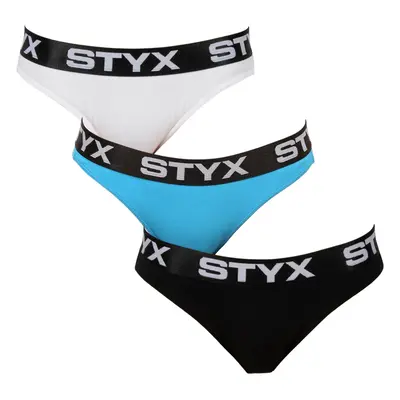 3PACK Dámské kalhotky Styx sportovní guma vícebarevné (3IK96019)