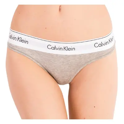 Dámská tanga Calvin Klein nadrozměr šedá (QF5117E-020)