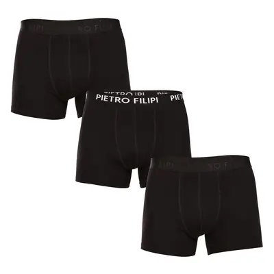 3PACK pánské boxerky Pietro Filipi černé (3BCL005)