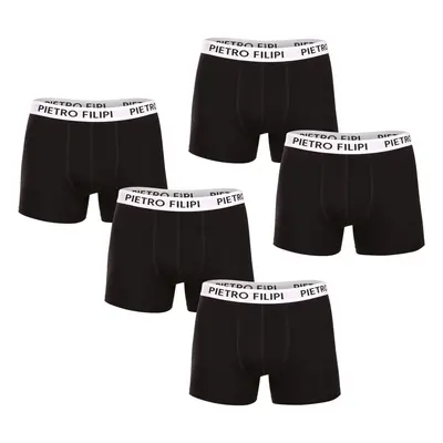 5PACK pánské boxerky Pietro Filipi černé (5BCL003)