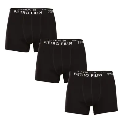 3PACK pánské boxerky Pietro Filipi černé (3BCL002)