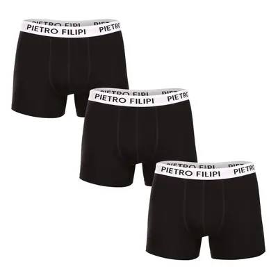 3PACK pánské boxerky Pietro Filipi černé (3BCL003)