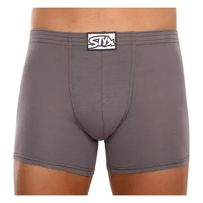 3PACK pánské boxerky Styx long klasická guma tmavě šedé (3F1063)