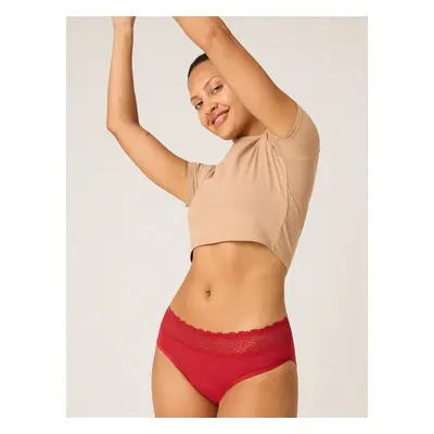 Menstruační kalhotky Modibodi Sensual Hi-Waist Bikini Light-Moderate Rouge Red (MODI4035RR)