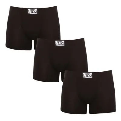 3PACK pánské boxerky Styx long klasická guma černé (F9606060)