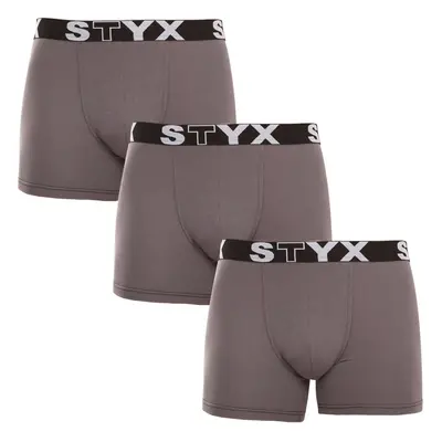 3PACK pánské boxerky Styx long sportovní guma modré (U9676869)