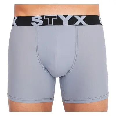 Pánské boxerky Styx long sportovní guma světle šedé (U1067)