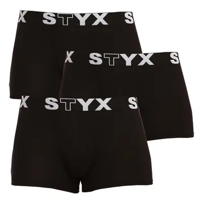 3PACK pánské boxerky Styx sportovní guma černé (G9606060)