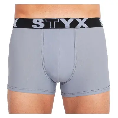 Pánské boxerky Styx sportovní guma světle šedé (G1067)