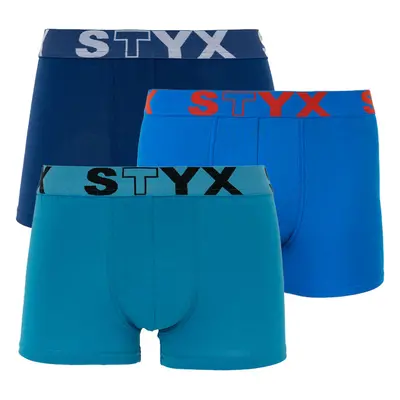 3PACK pánské boxerky Styx sportovní guma modré (G9676869)