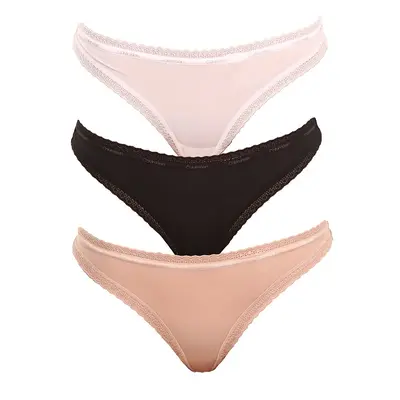 3PACK dámská tanga Calvin Klein vícebarevné (QD3802E-FIY)