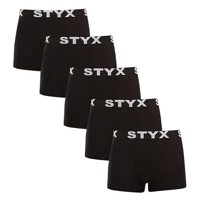 5PACK pánské boxerky Styx sportovní guma černé (5G960)