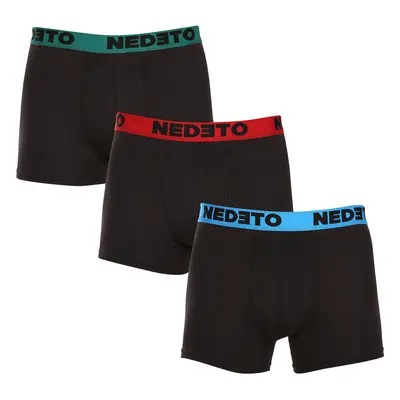 3PACK pánské boxerky Nedeto černé (3NB002)