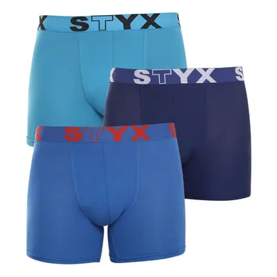 3PACK pánské boxerky Styx long sportovní guma modré (U9676869)