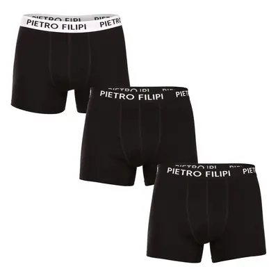 3PACK pánské boxerky Pietro Filipi černé (3BCL006)