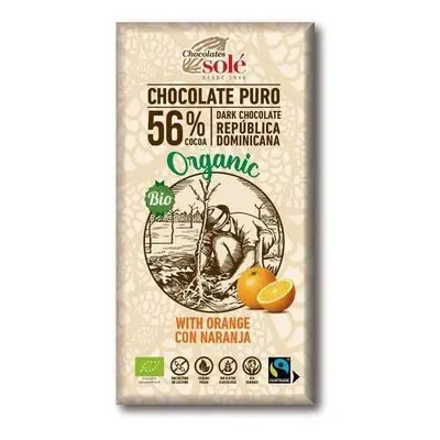 Chocolates Solé - 56% bio čokoláda s pomerančem