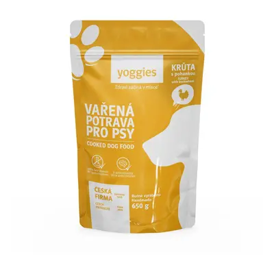 Yoggies Vařená potrava pro psy – krůtí maso s pohankou 650g